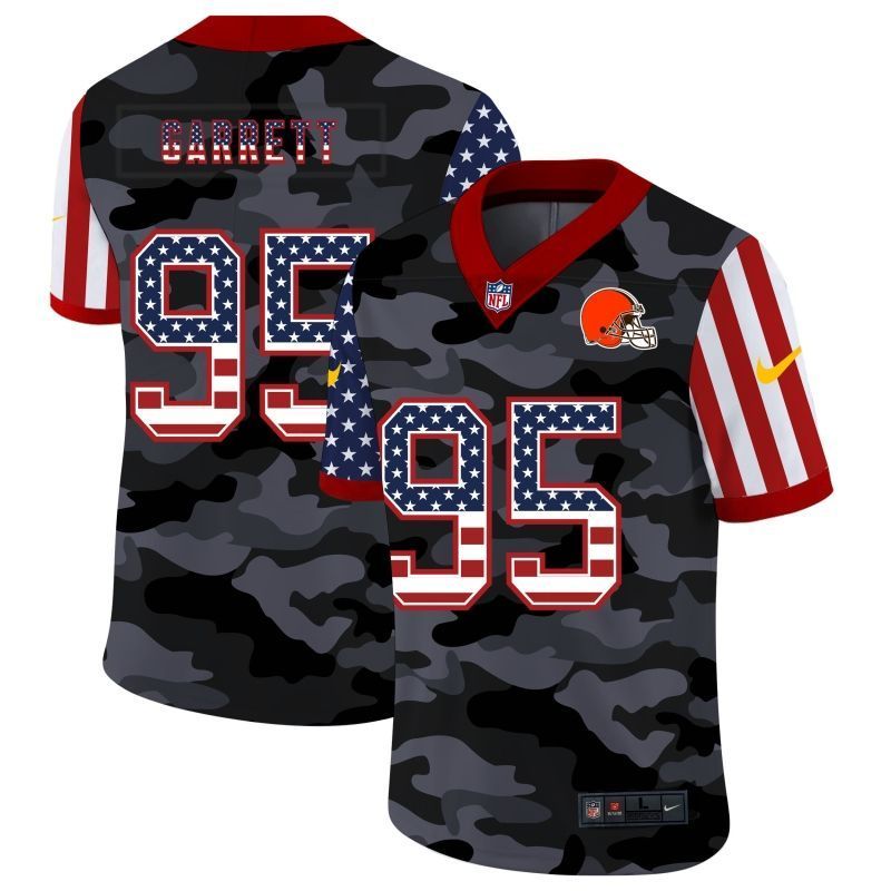 Cleveland Browns Myles Garrett 95 Nfl 2020 Us Flag Camo Jersey