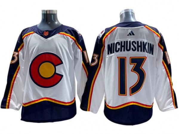 Colorado Avalanche #13 Valeri Nichushkin White 2022&23 Reverse Retro Jersey