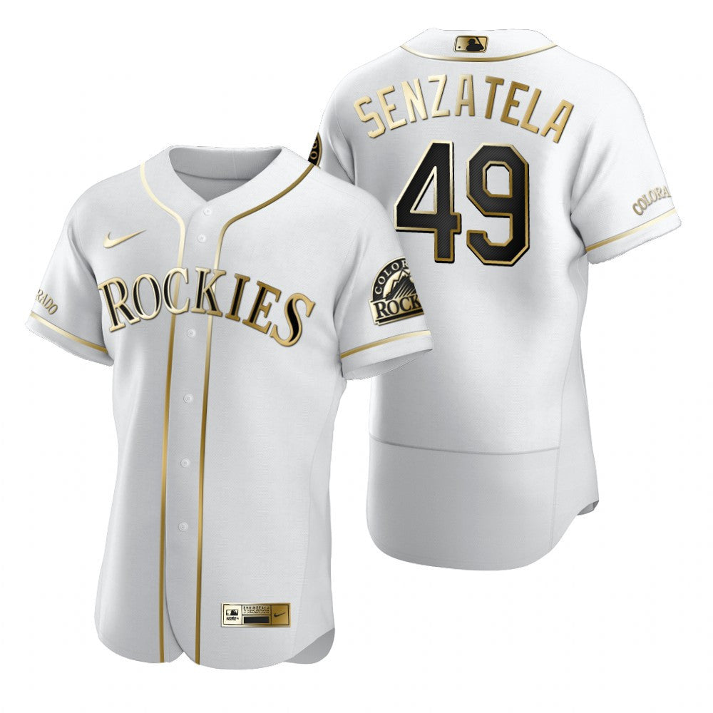 Colorado Rockies 49 Antonio Senzatela Mlb Golden Brandedition White Jersey Gift For Rockies Fans