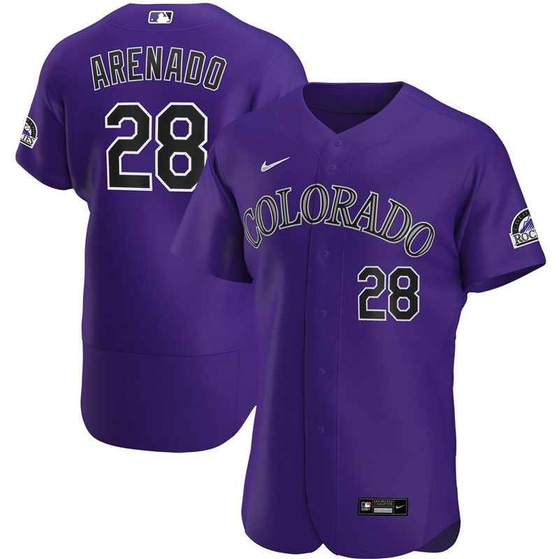 Colorado Rockies Nolan Arenado 28 2020 Mlb Purple Jersey
