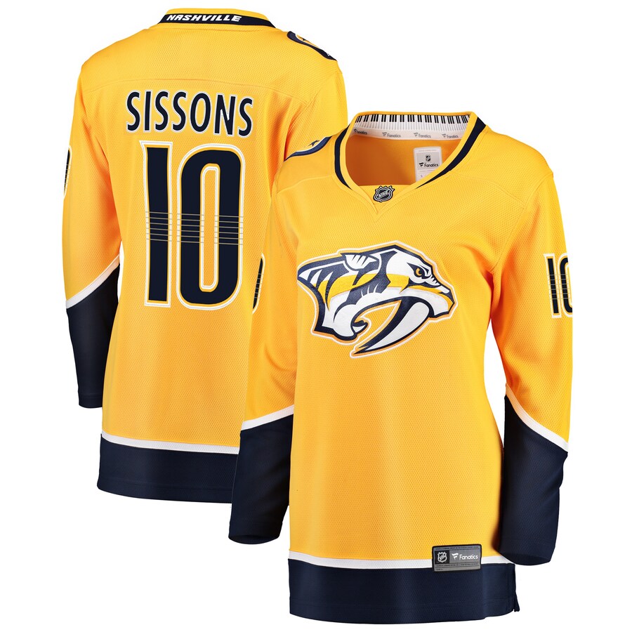 Colton Sissons Nashville Predators Fanatics Branded Womens Breakaway Player Jersey Gold