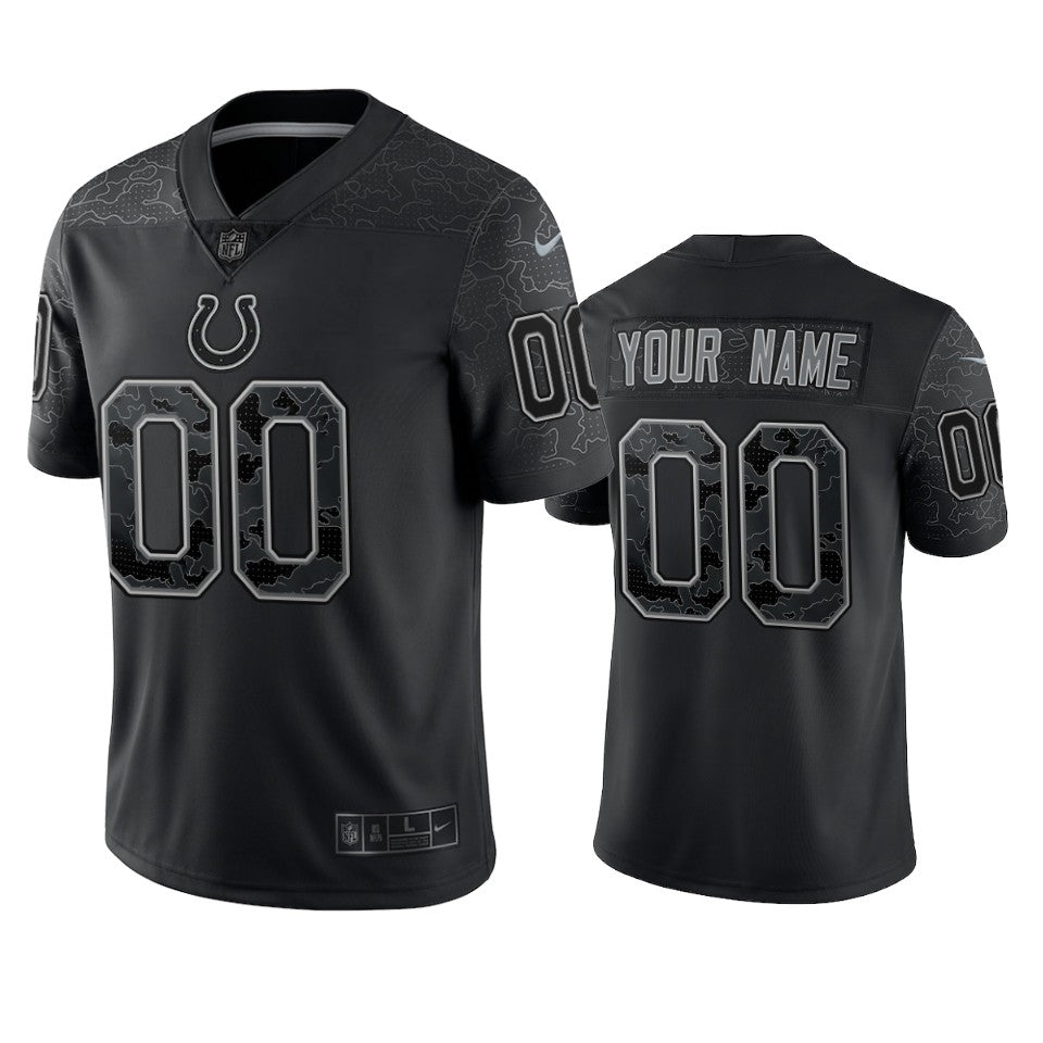 Colts Custom Reflective Limited Black Jersey
