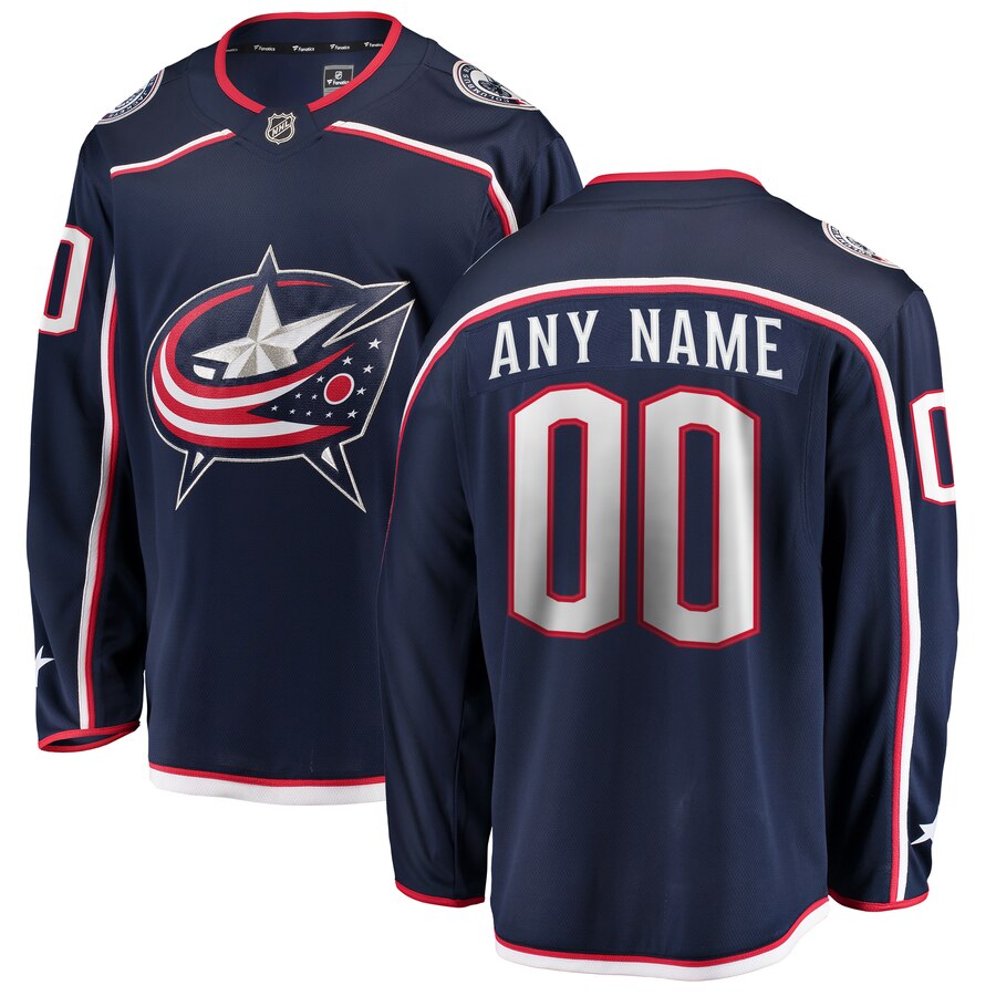 Columbus Blue Jackets Fanatics Branded Home Breakaway Custom Jersey Navy