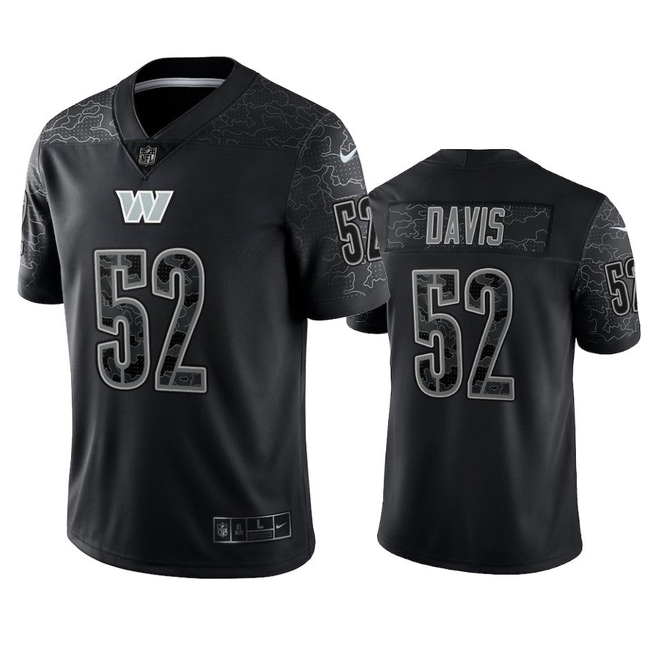 Commanders Jamin Davis Reflective Limited Black Jersey