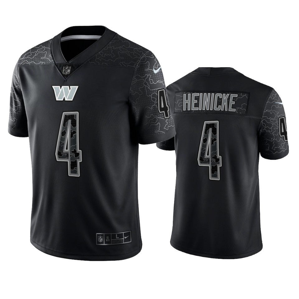 Commanders Taylor Heinicke Reflective Limited Black Jersey