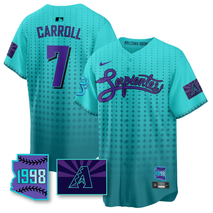 Corbin Carroll Jersey #7 Arizona Diamondbacks Serpientes City Connect Stitched T
