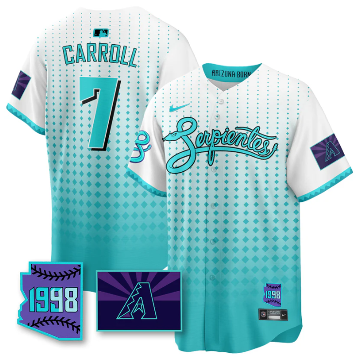 Corbin Carroll Jersey #7 Arizona Diamondbacks Serpientes City Connect Stitched W