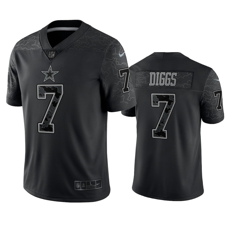 Cowboys Trevon Diggs Reflective Limited Black Jersey Mens