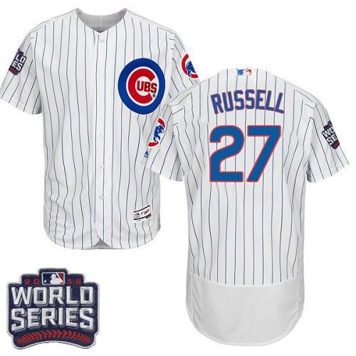 Cubs 27 Addison Russell White Flexbase Authentic Collection 2016 World Series Bound Stitched Mlb Jersey