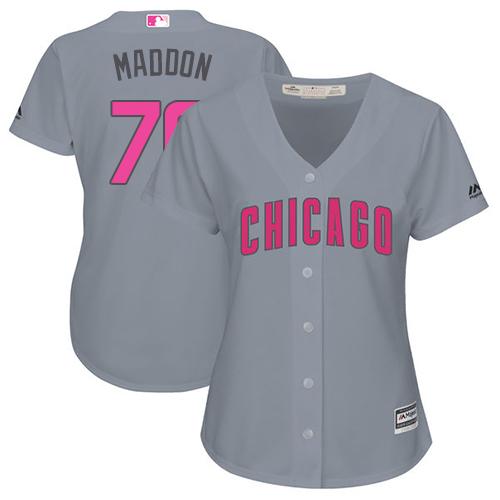 Cubs 70 Joe Maddon Grey Mothers Day Cool Base Womens Stitched Baseball Jersey