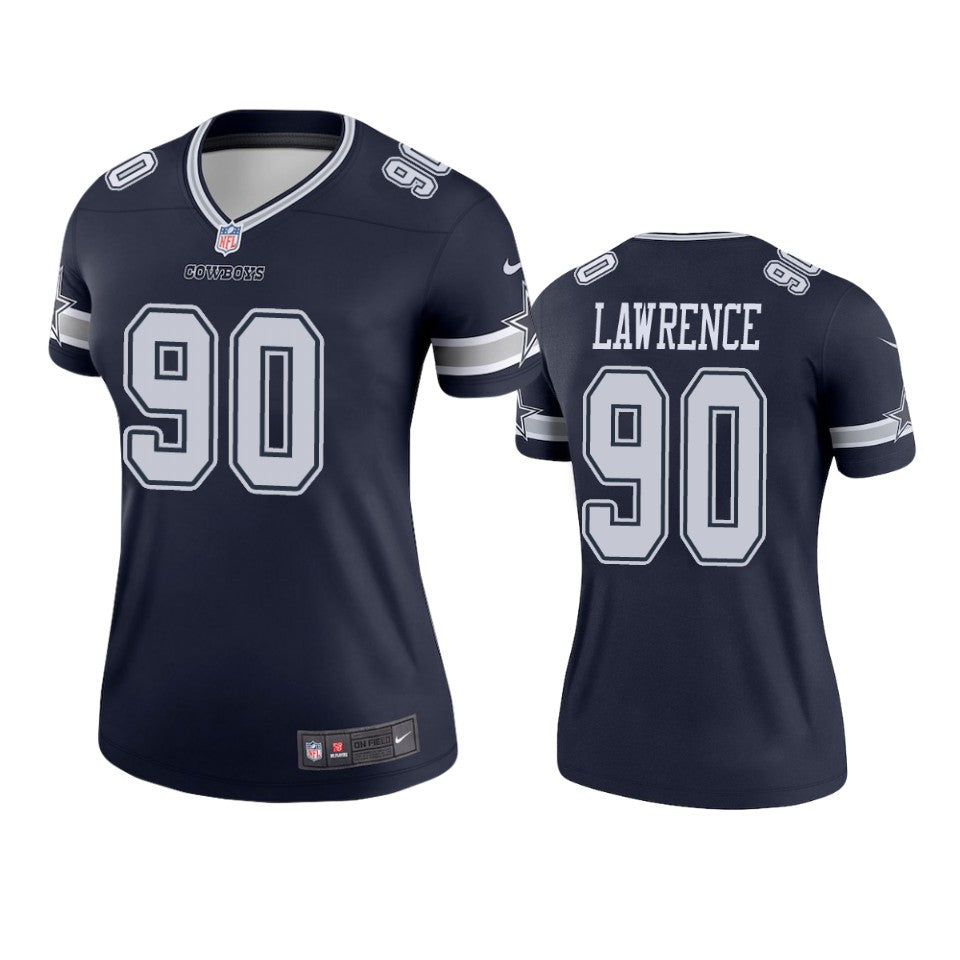 Dallas Cowboys 90 Demarcus Lawrence Navy Legend Jersey Women