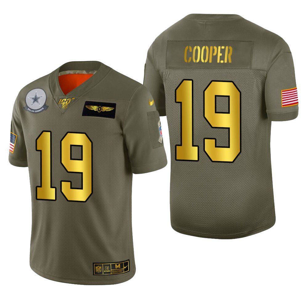 Dallas Cowboys Amari Cooper 2019 Salute To Service Nfl 100 Mens Jersey Metallic