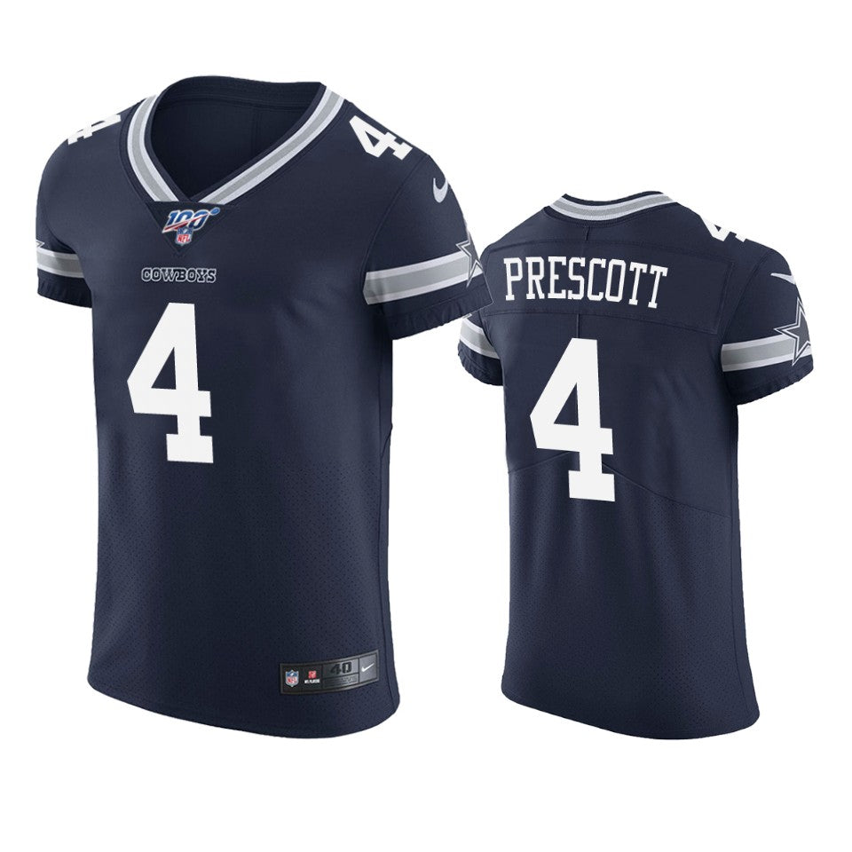 Dallas Cowboys Dak Prescott Navy 100th Season Vapor Elite Jersey