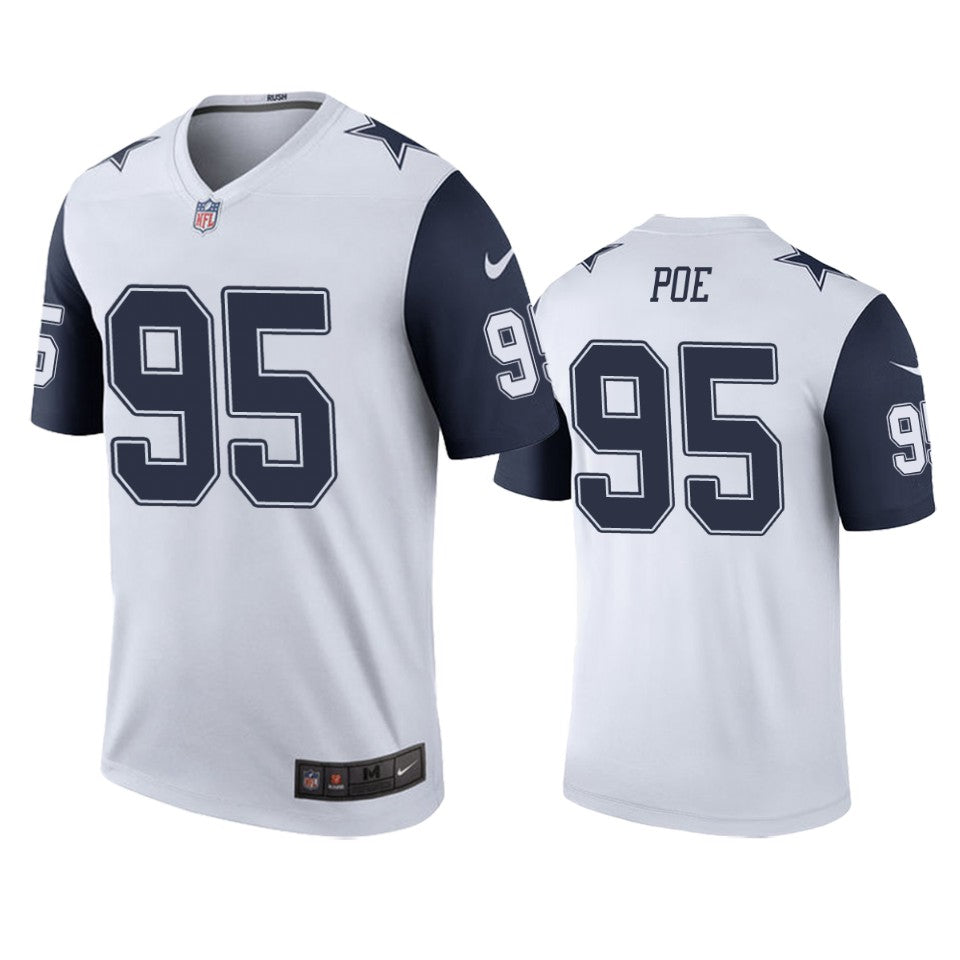 Dallas Cowboys Dontari Poe White Color Rush Legend Jersey