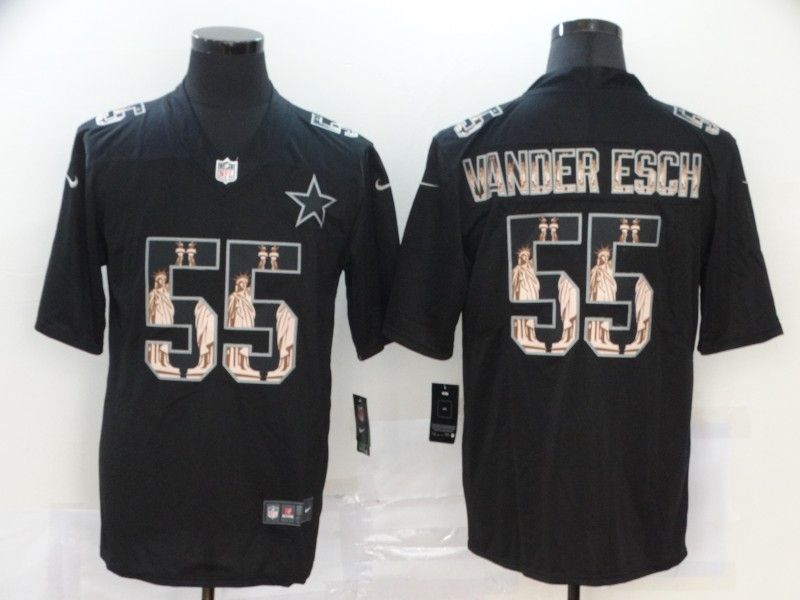 Dallas Cowboys Leighton Vander Esch 55 Nfl 2020 Black Statue Of Liberty Jersey