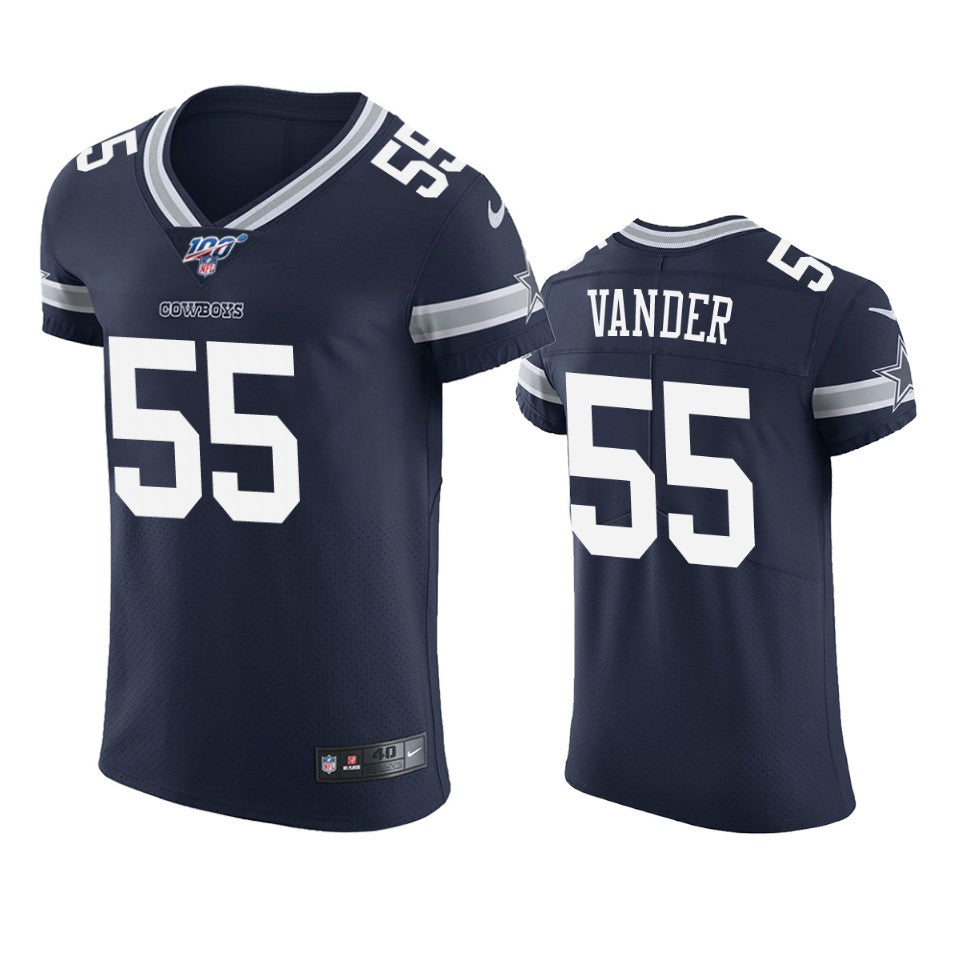 Dallas Cowboys Leighton Vander Esch Navy 100th Season Vapor Elite Jersey