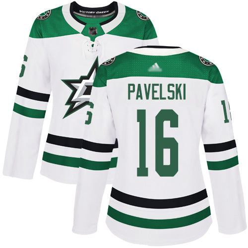 Dallas Stars 16 Joe Pavelski White Road Authentic Womens Stitched Hockey Jersey