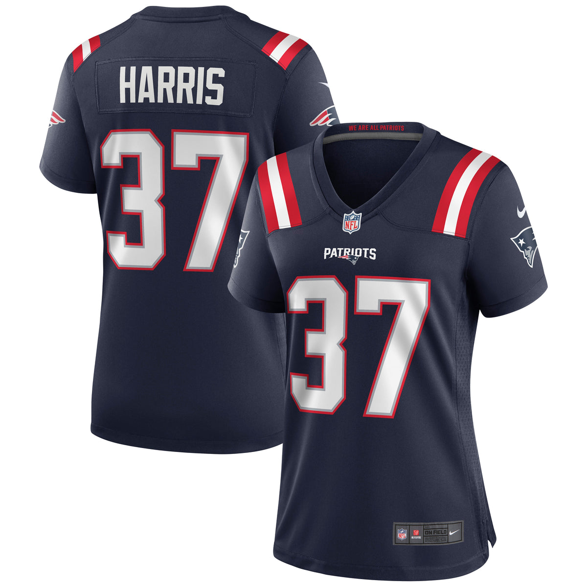 Damien Harris New England Patriots Nike Womens Game Jersey Navy