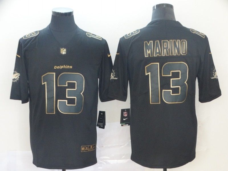 Dan Marino 13 Dolphinsnfl Explosion Legendary Gold Black Jersey