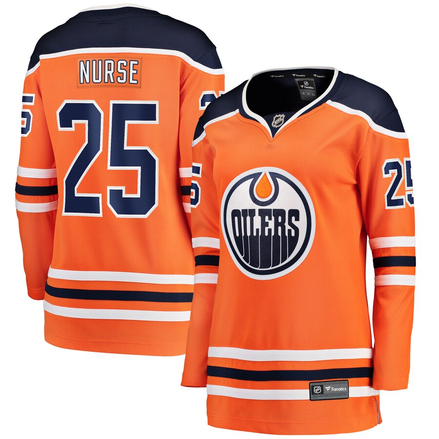 Darnell Nurse Edmonton Oilers Fanatics Branded Womens Home Breakaway Player Jersey Orange