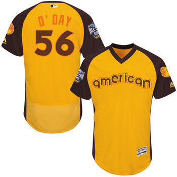 Darren Oday Gold 2016 All star Jersey Mens American League Baltimore Orioles 56 Flex Base Majestic Mlb Collection Jersey