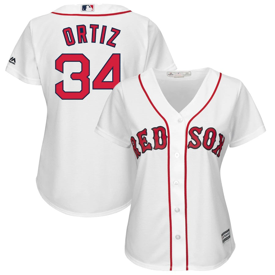 David Ortiz Boston Red Sox Majestic Womens Cool Base Player Jersey White