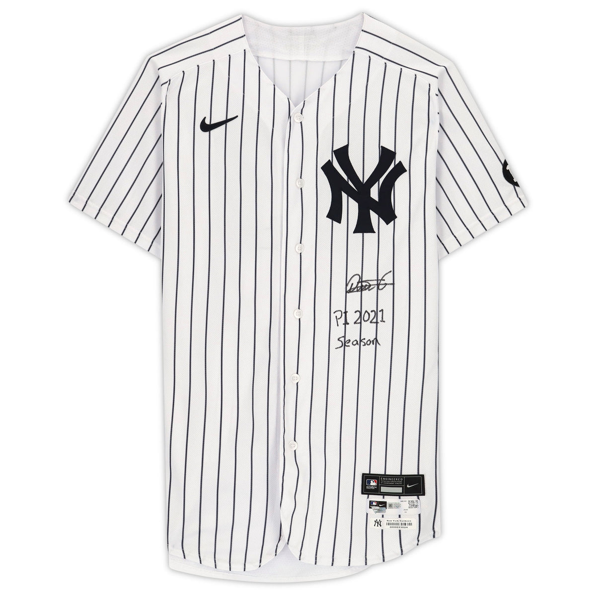 Deivi Garcia New York Yankees Fanatics Autographed Player issued 83 Pinstripe Jersey From The 2021 Mlb Season With Pi 2021 Season Inscription White