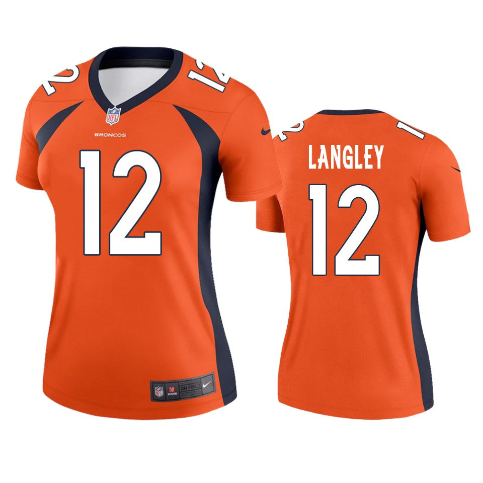 Denver Broncos 12 Brendan Langley Orange Legend Jersey