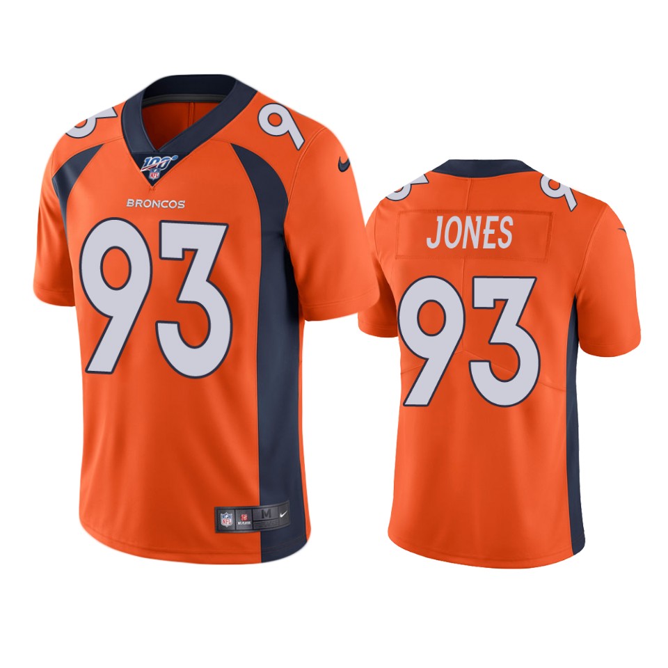 Denver Broncos Dremont Jones Orange 100th Season Vapor Limited Jersey