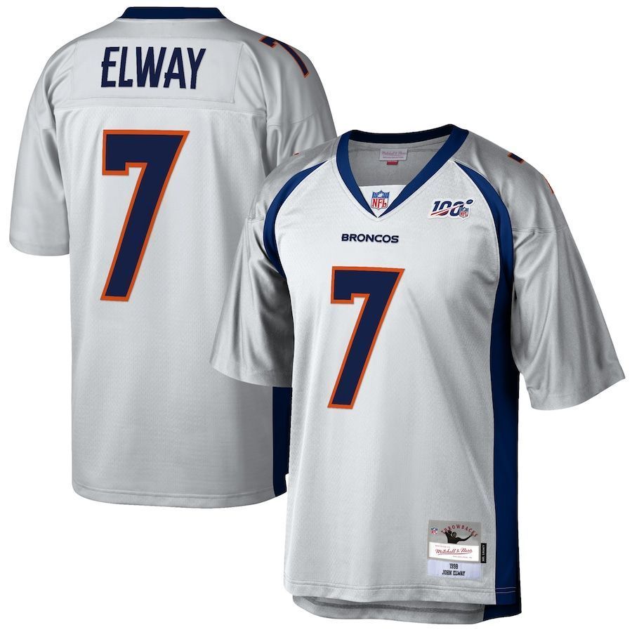 Denver Broncos John Elway Platinum Nfl 100 Retired Player Legacy Jersey