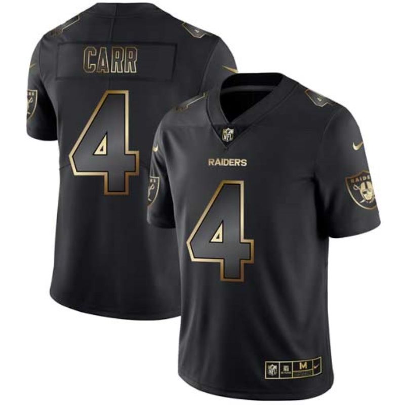 Derek Carr 4 Oakland Raiders Nfl Explosion Legendary Gold Black Jersey