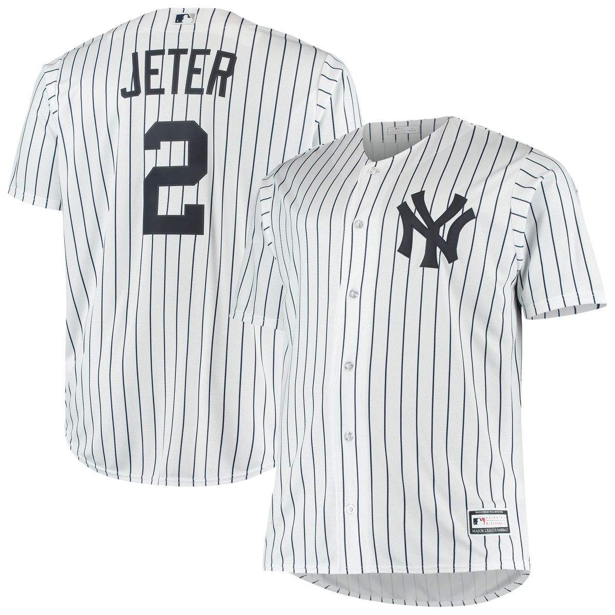 Derek Jeter New York Yankees Big Tall Replica Player Jersey White