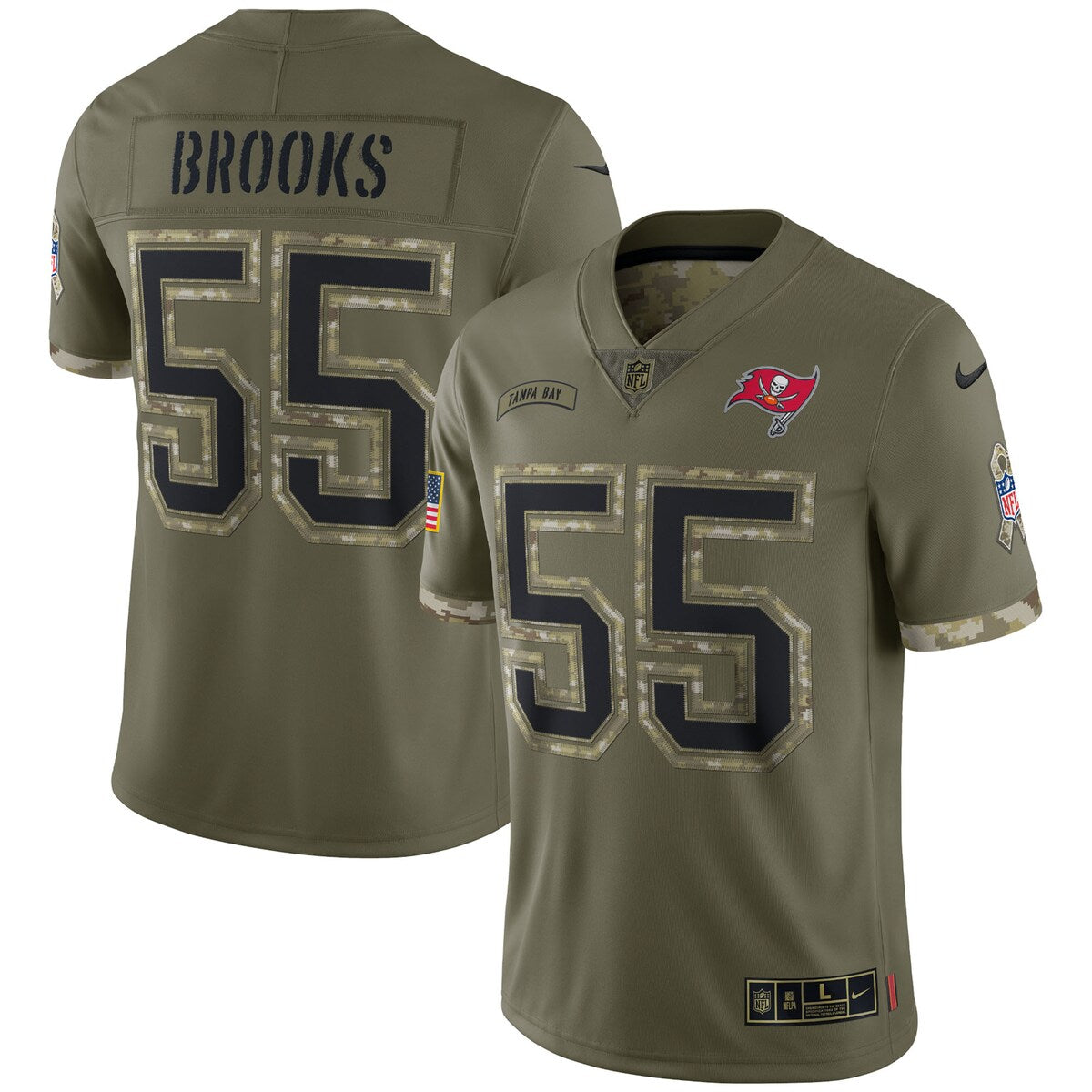 Derrick Brooks Tampa Bay Buccaneers 2022 Salute To Service Retired Player Limited Jersey Olive