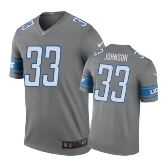 Detroit Lions 33 Kerryon Johnson Nike Color Rush Steel Jersey