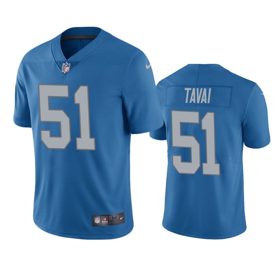 Detroit Lions Jahlani Tavai 2019 Nfl Draft Blue Vapor Limited Jersey