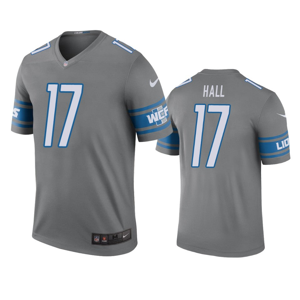 Detroit Lions Marvin Hall Steel Color Rush Legend Jersey