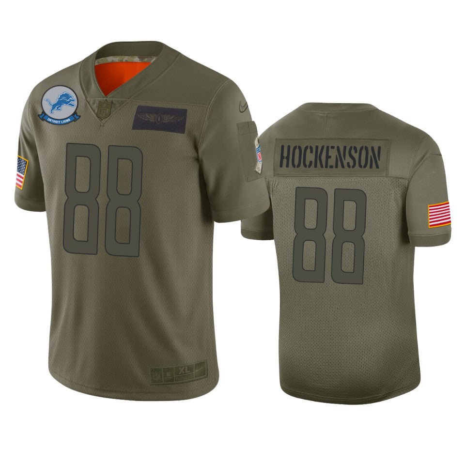 Detroit Lions Tj Hockenson Camo 2019 Salute To Service Limited Jersey