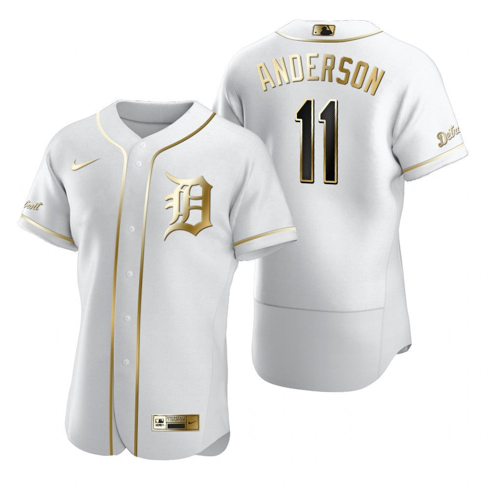 Detroit Tigers 11 Sparky Anderson Mlb Golden Brandedition White Jersey Gift For Tigers Fans