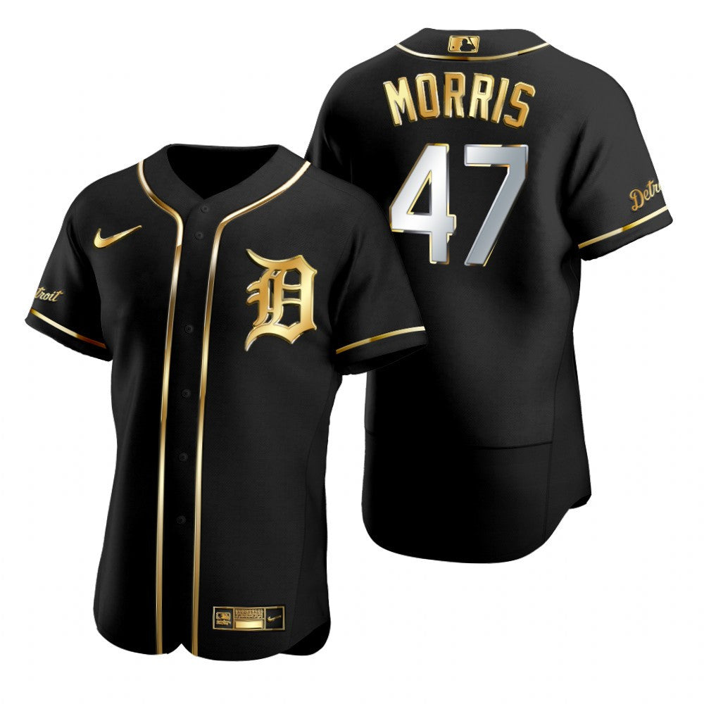Detroit Tigers 47 Jack Morris Mlb Golden Brandedition Black Jersey Gift For Tigers Fans