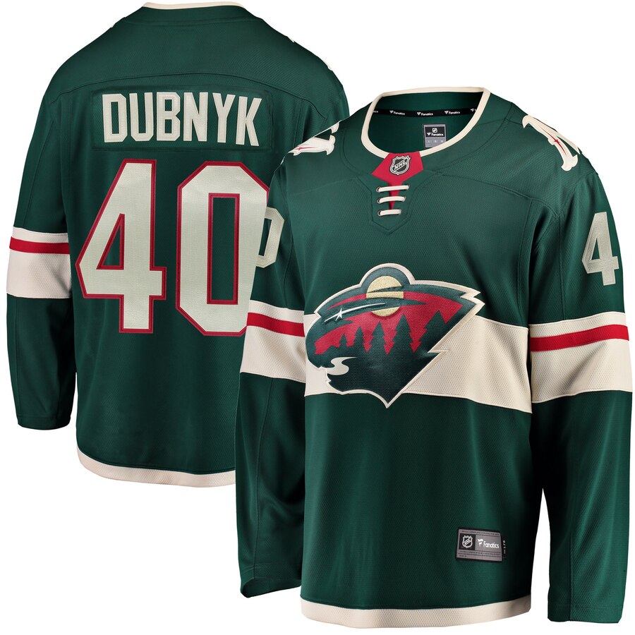 Devan Dubnyk Minnesota Wild Fanatics Branded Breakaway Player Jersey Green
