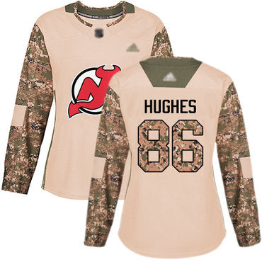Devils 86 Jack Hughes Camo Authentic 2017 Veterans Day Womens Stitched Hockey Jersey