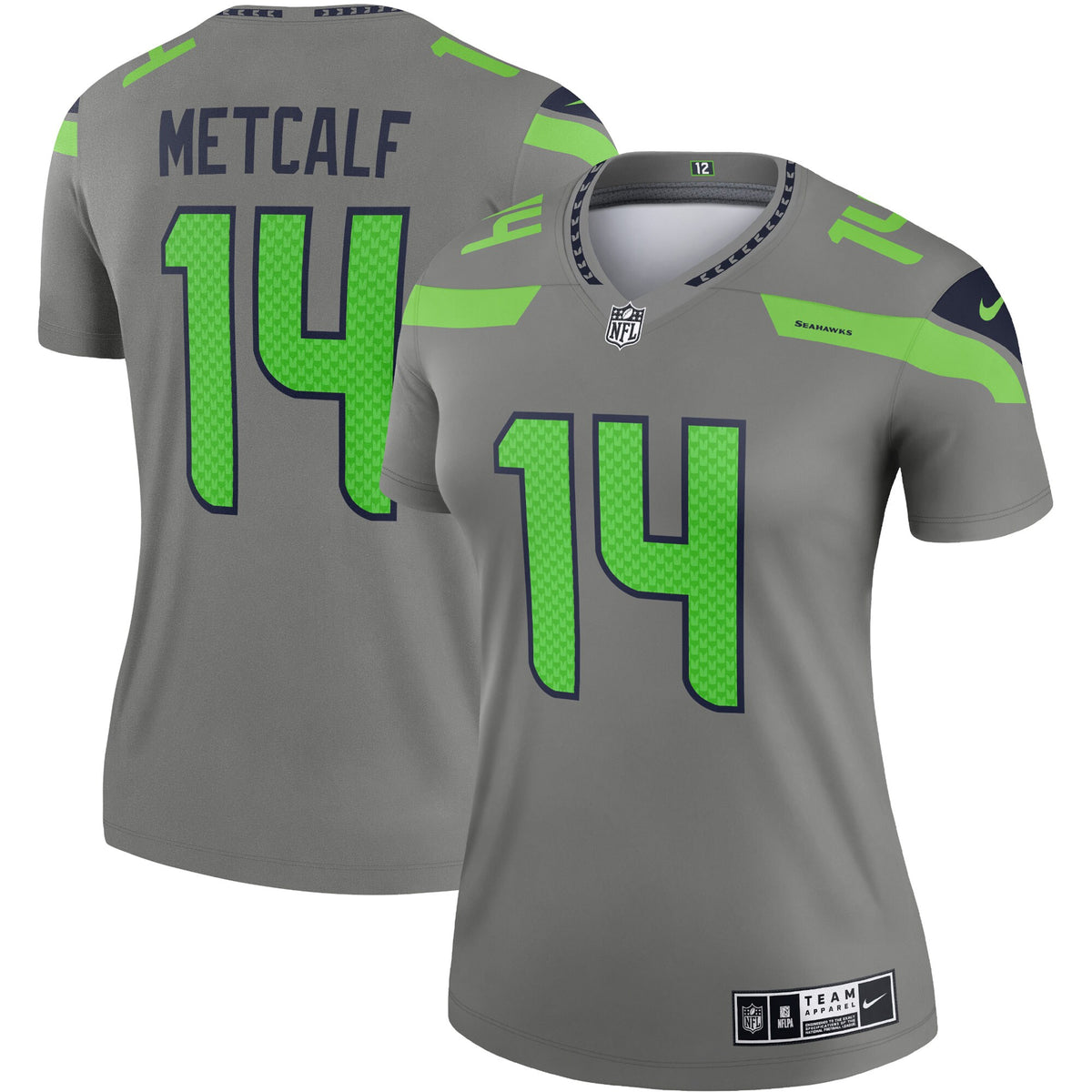 Dk Metcalf Seattle Seahawks Nike Womens Inverted Legend Jersey Gray
