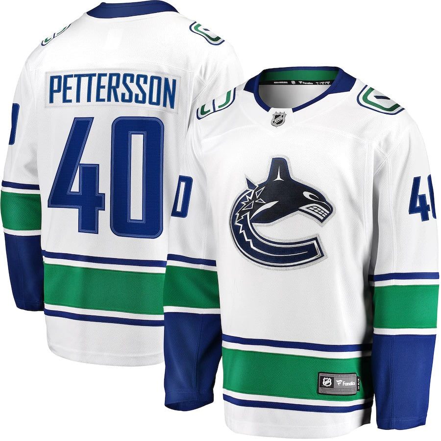 Elias Pettersson Vancouver Canucks Fanatics Branded 2019 20 Away Premier Breakaway Player Jersey White