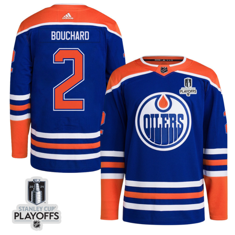Evan Bouchard 2 Edmonton Oilers 2024 NHL Playoffs Patch Home Jersey Men