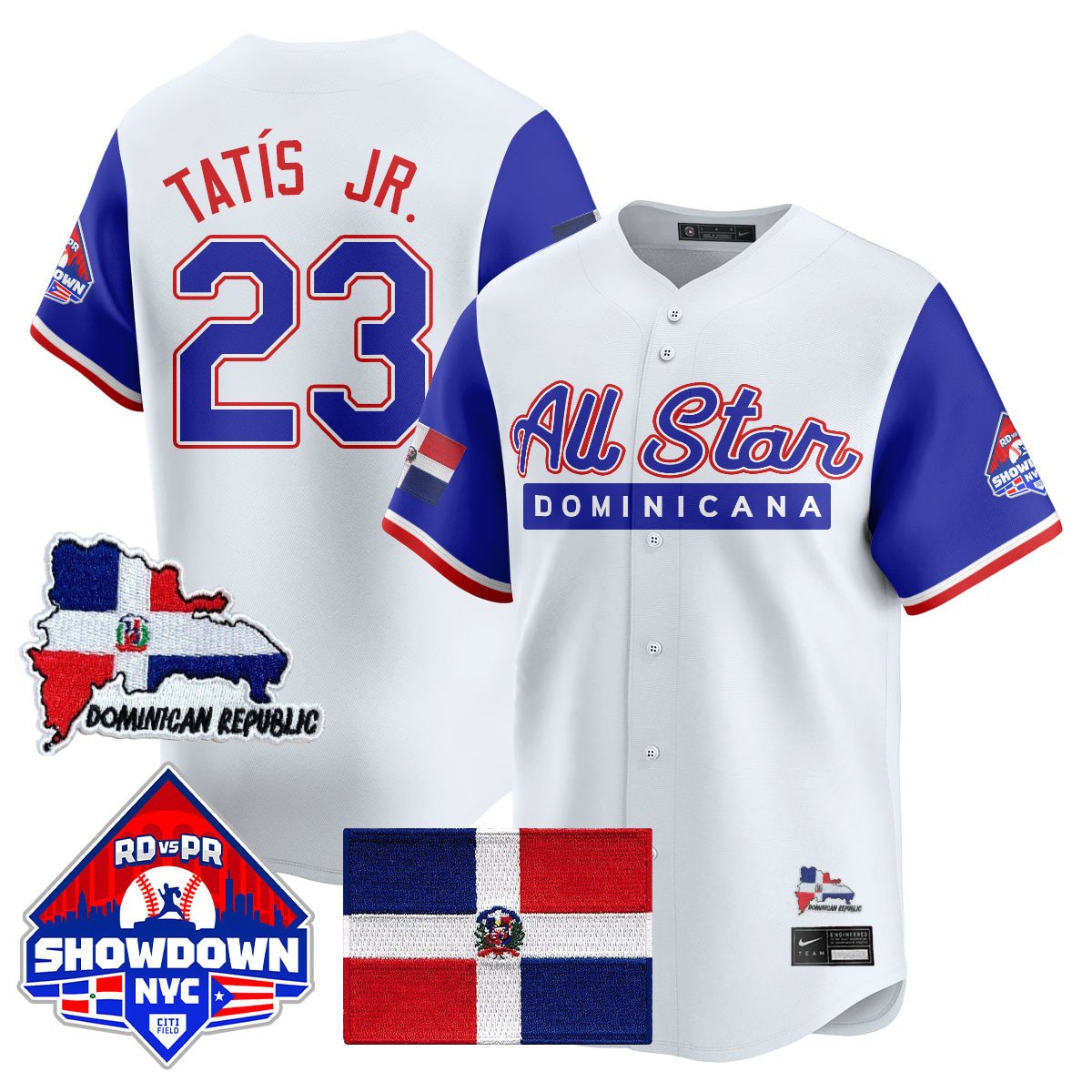 Fernando Tats Jr Jersey #23 Dominican Republic MLB All-Star 2025 Blue Sleeves