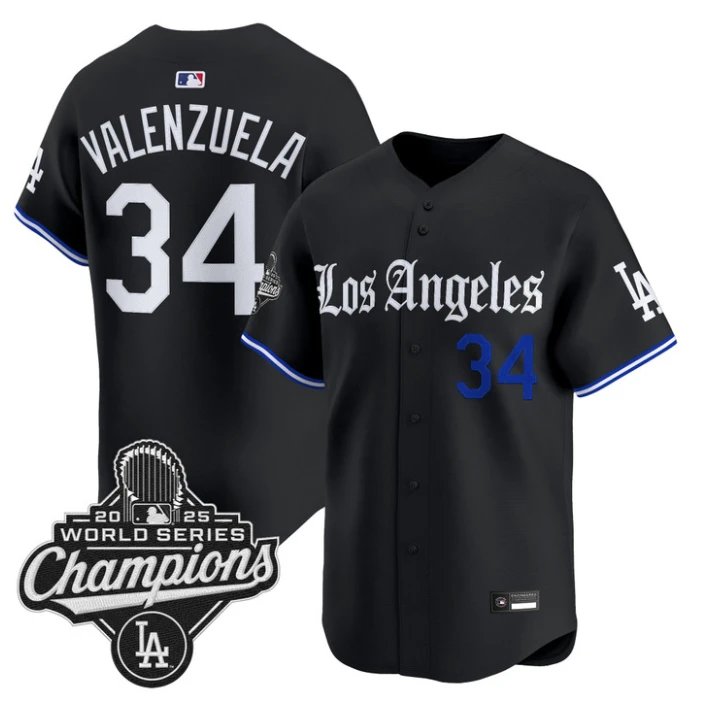 Fernando Valenzuela Jersey #34 Los Angeles Dodgers Gothic Edition Stitched