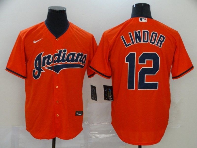 Francisco Lindor 12 2020 Mlb Orange Jersey