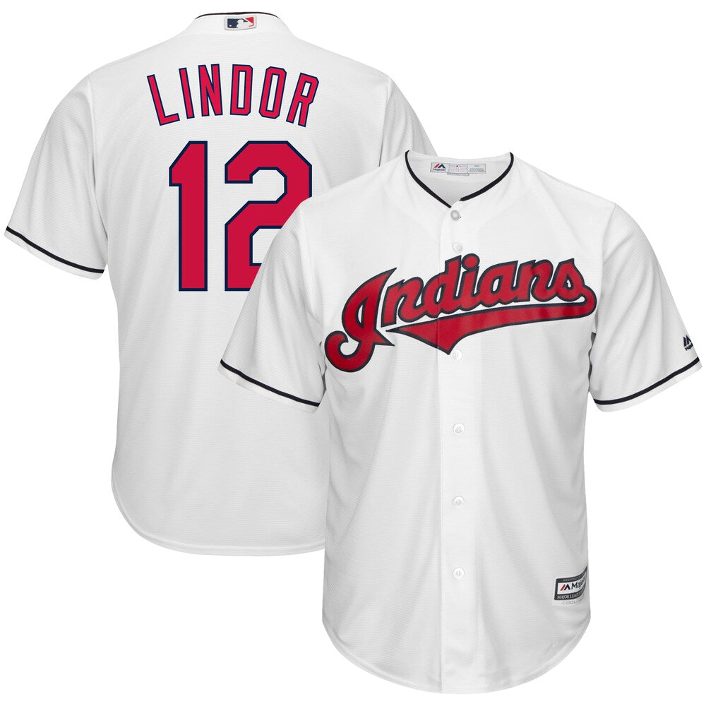 Francisco Lindor Cleveland Indians Majestic Home Big Tall Cool Base Player Jersey White