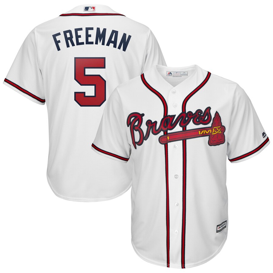 Freddie Freeman Atlanta Braves Majestic 2019 Home Official Cool Base Player Jersey White