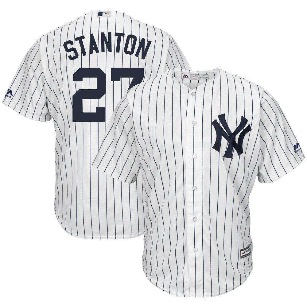 Giancarlo Stanton New York Yankees Majestic Home Big Tall Cool Base Player Jersey Whitenavy